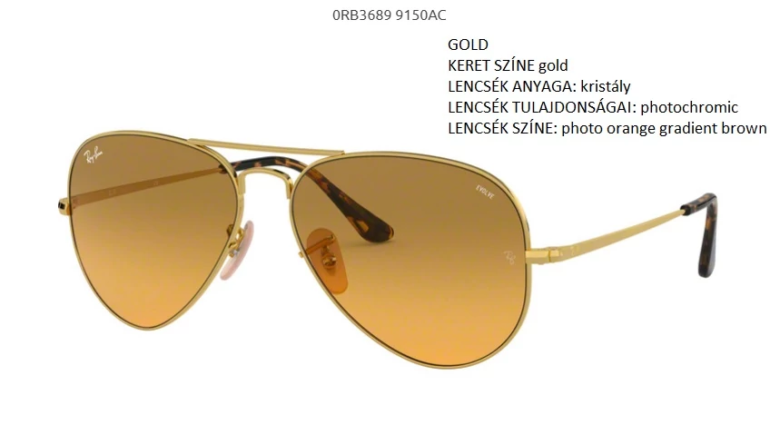 RAY-BAN RB3689 AVIATOR METAL II 9150AC NAPSZEMÜVEG
