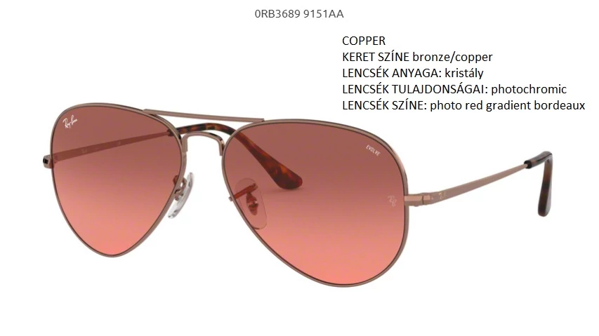 RAY-BAN RB3689 AVIATOR METAL II 9151AA NAPSZEMÜVEG