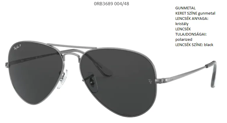 RAY-BAN RB3689 004/48  AVIATOR METAL II NAPSZEMÜVEG