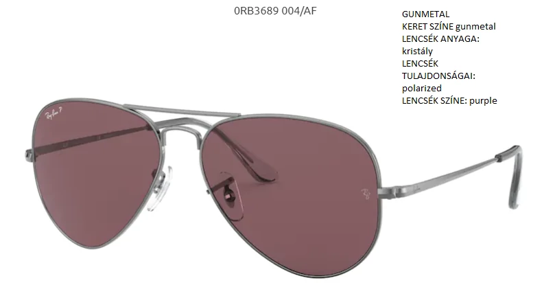 RAY-BAN RB3689 004/AF AVIATOR METAL II NAPSZEMÜVEG