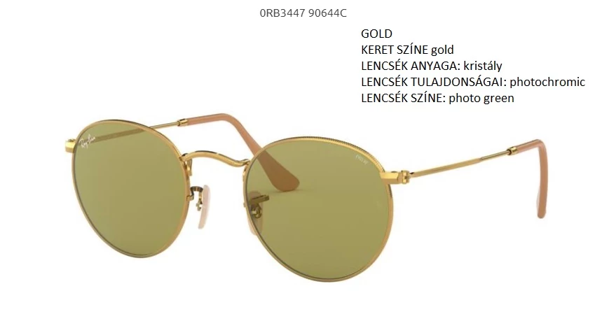 RAY-BAN RB3447 ROUND METAL  90644C NAPSZEMÜVEG