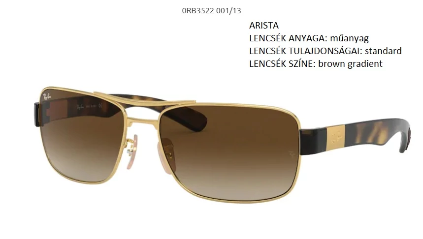 RAY-BAN RB3522 001/13 NAPSZEMÜVEG