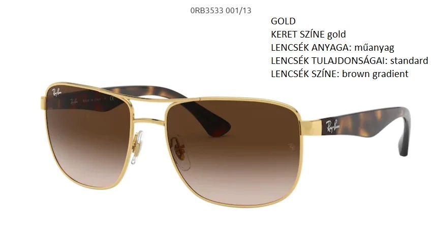 RAY-BAN RB3533  001/13 NAPSZEMÜVEG