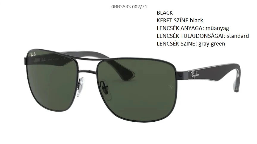 RAY-BAN RB3533  002/71 NAPSZEMÜVEG