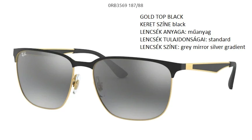 RAY-BAN RB3569 187/88 GOLD TOP BLACK NAPSZEMÜVEG