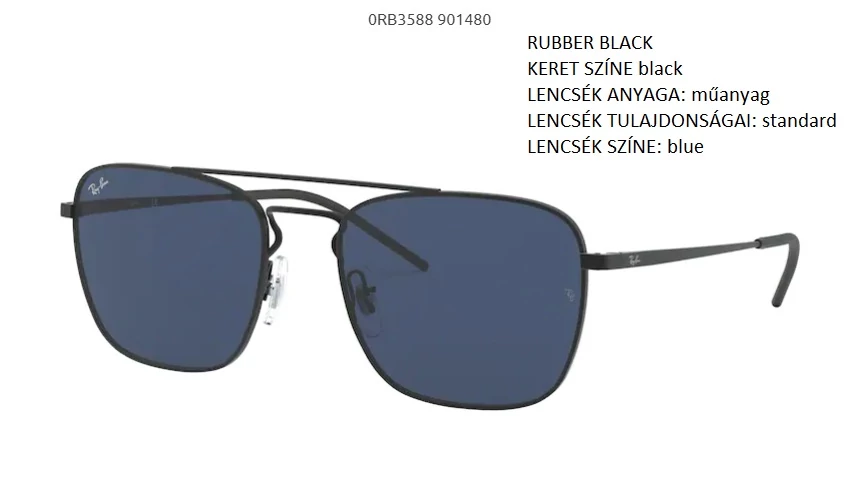 RAY-BAN RB3588 901480 RUBBER BLACK NAPSZEMÜVEG