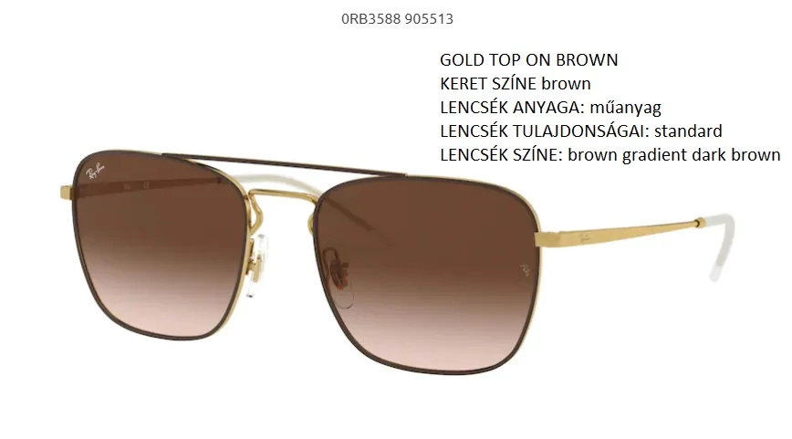 RAY-BAN RB3588 905513 GOLD TOP ON BROWN NAPSZEMÜVEG