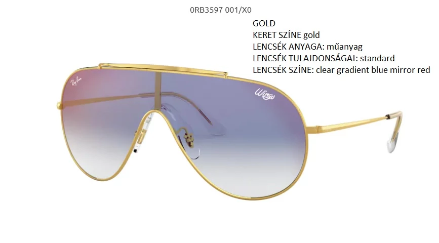 RAY-BAN RB3597 WINGS 001/X0 NAPSZEMÜVEG
