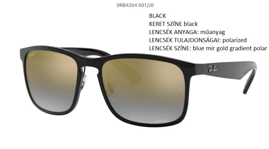 RAY-BAN RB4264 601/J0 BLACK POLARIZÁLT NAPSZEMÜVEG