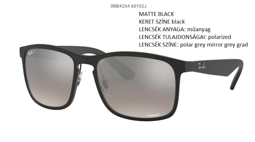 RAY-BAN RB4264 601S5J MATTE BLACK POLARIZÁLT NAPSZEMÜVEG