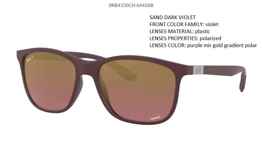 RAY-BAN RB4330CH CHROMANCE 64456B SAND DARK VIOLET POLARIZÁLT NAPSZEMÜVEG