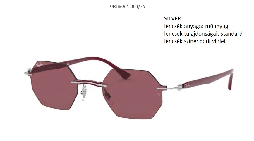 RAY-BAN RB8061 003/75 SILVER NAPSZEMÜVEG