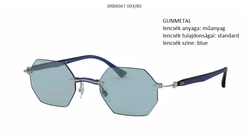 RAY-BAN RB8061 004/80 GUNMETAL NAPSZEMÜVEG