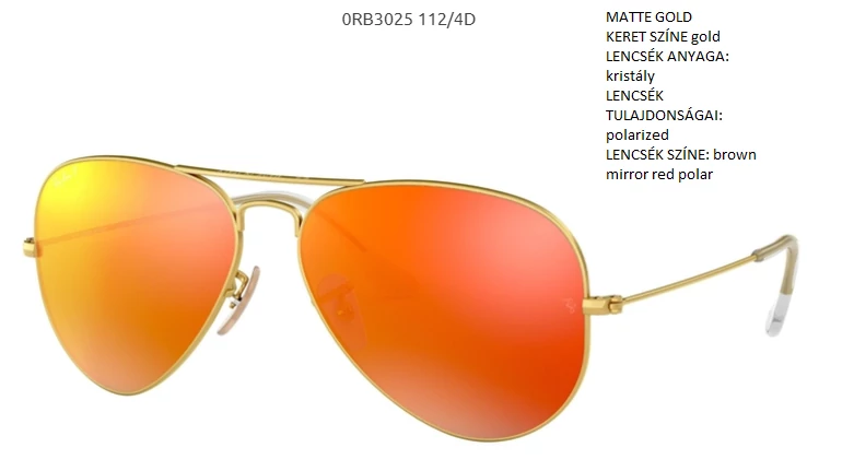 Ray-Ban RB3025 112/4D Polarizált Aviator Napszemüveg