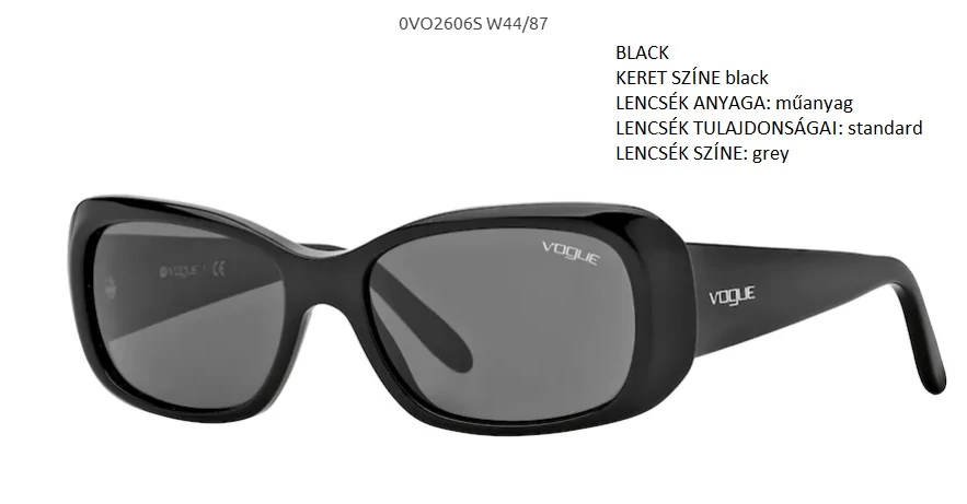 VOGUE VO2606S W44/87 BLACK NAPSZEMÜVEG