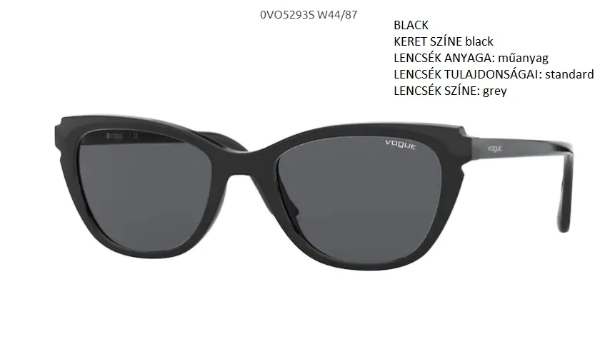 VOGUE VO5293S W44/87 BLACK NAPSZEMÜVEG