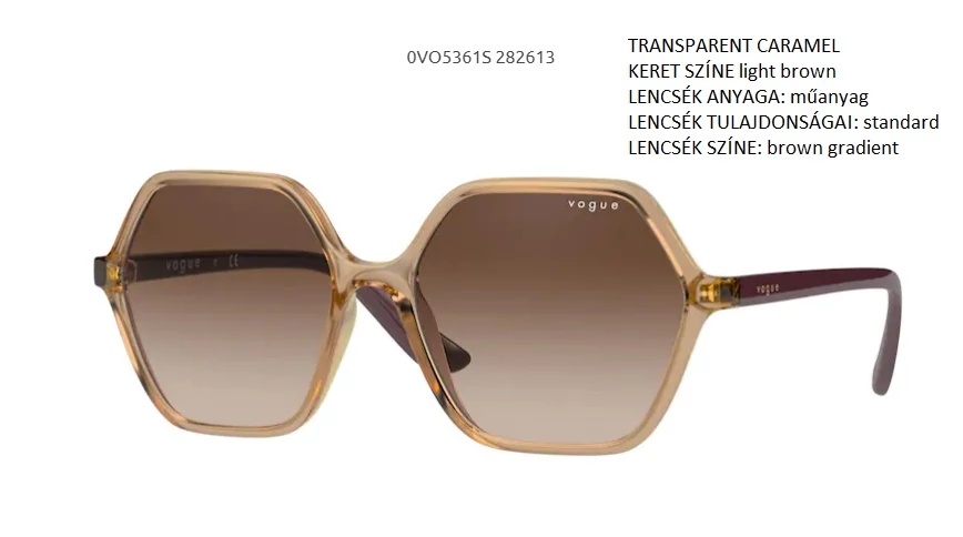 VOGUE VO5361S 282613 TRANSPARENT CARAMEL NAPSZEMÜVEG